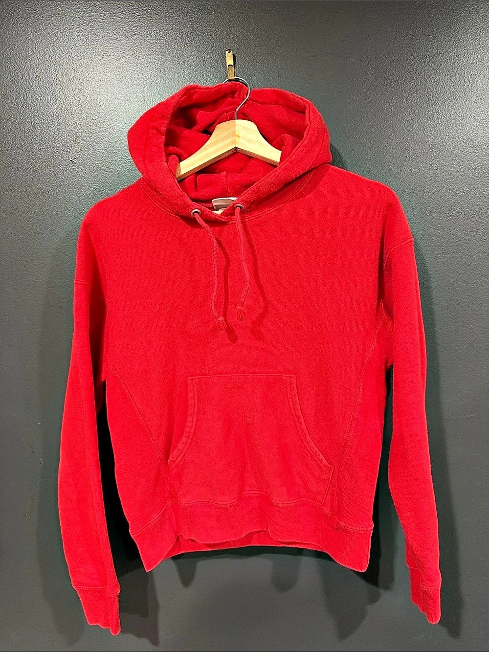 Champion Reverse Weave Hoodie Red Size Small